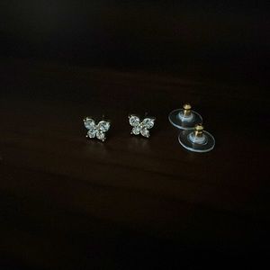 Butterfly rhinestone earrings